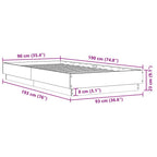 Bettgestell ohne Matratze Braun Eiche 90x190 cm Holzwerkstoff
