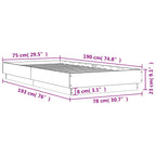 Bettgestell Schwarz 75x190 cm Holzwerkstoff