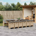 13-tlg. Garten-Essgruppe mit Kissen Beigemischung Poly Rattan