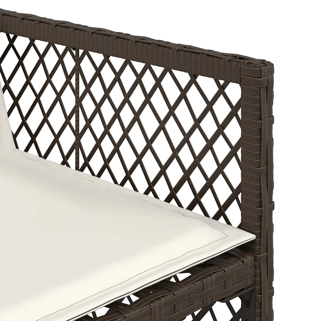 5-tlg. Garten-Essgruppe mit Kissen Braun Poly Rattan