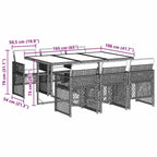 7-tlg. Garten-Essgruppe mit Kissen Braun Poly Rattan