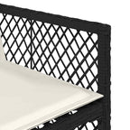 7-tlg. Garten-Essgruppe mit Kissen Schwarz Poly Rattan