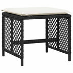 9-tlg. Garten-Essgruppe mit Kissen Schwarz Poly Rattan