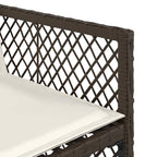 13-tlg. Garten-Essgruppe mit Kissen Braun Poly Rattan