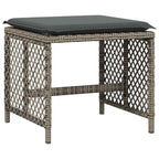 13-tlg. Garten-Essgruppe mit Kissen Grau Poly Rattan