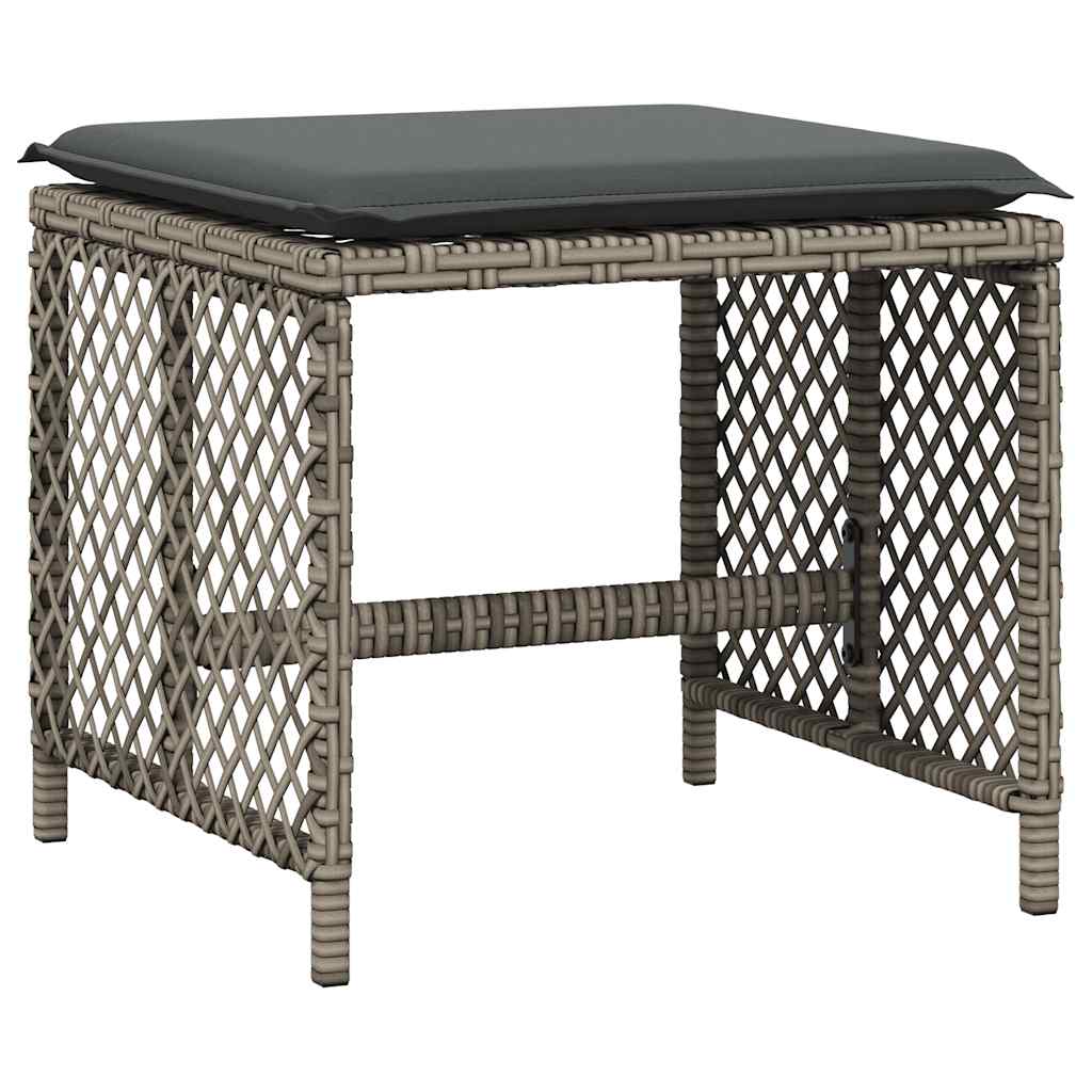 13-tlg. Garten-Essgruppe mit Kissen Grau Poly Rattan