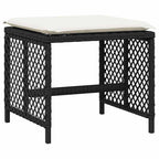15-tlg. Garten-Essgruppe mit Kissen Schwarz Poly Rattan