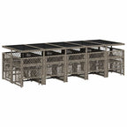 15-tlg. Garten-Essgruppe mit Kissen Grau Poly Rattan