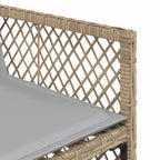 15-tlg. Garten-Essgruppe mit Kissen Beige Poly Rattan