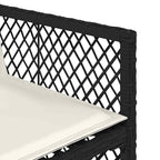 15-tlg. Garten-Essgruppe mit Kissen Schwarz Poly Rattan