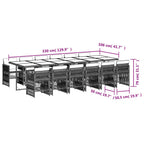 13-tlg. Garten-Essgruppe mit Kissen Grau Poly Rattan