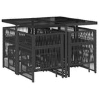 9-tlg. Garten-Essgruppe mit Kissen Schwarz Poly Rattan