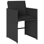 5-tlg. Garten-Essgruppe mit Kissen Schwarz Poly Rattan