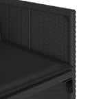 7-tlg. Garten-Essgruppe mit Kissen Schwarz Poly Rattan