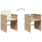 17-tlg. Garten-Essgruppe mit Kissen Beige Poly Rattan