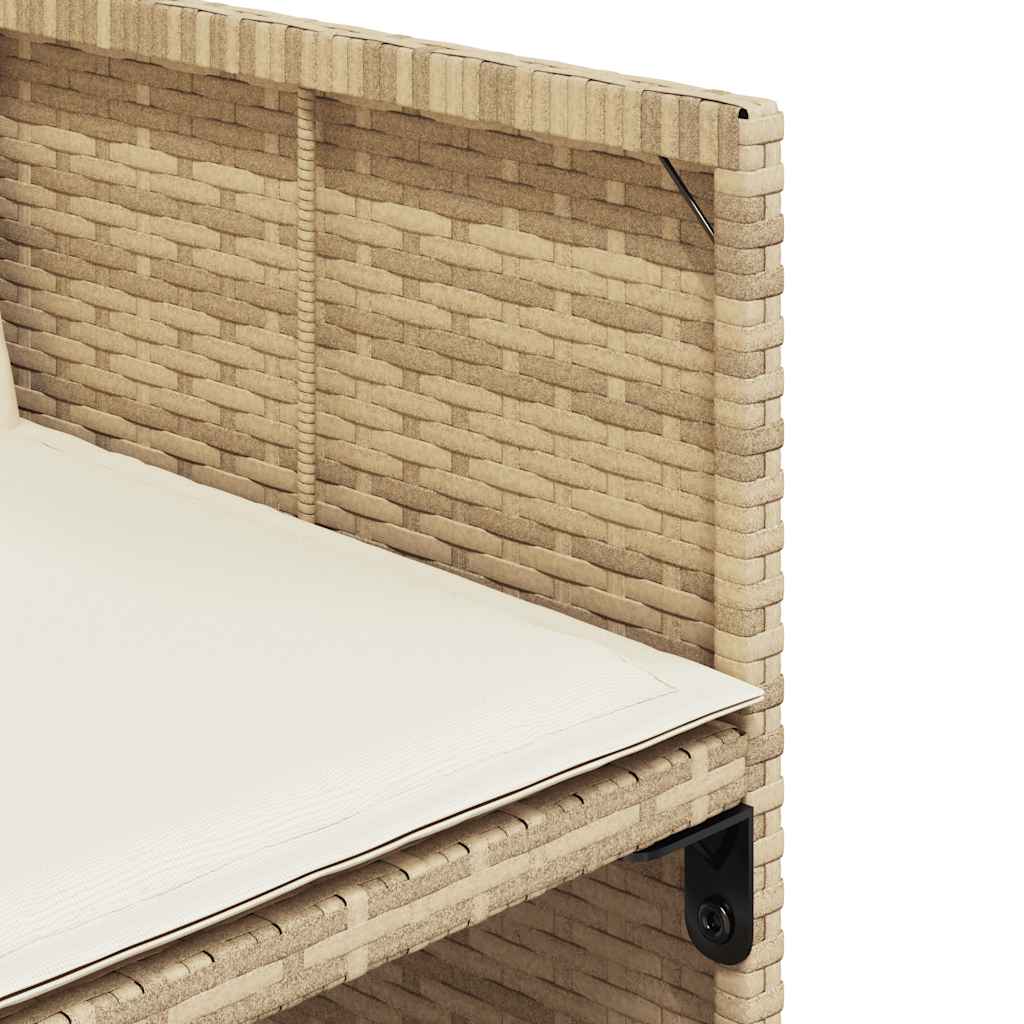 15-tlg. Garten-Essgruppe mit Kissen Beige Poly Rattan