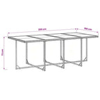 9-tlg. Garten-Essgruppe mit Kissen Grau Poly Rattan