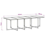 11-tlg. Garten-Essgruppe mit Kissen Grau Poly Rattan