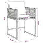 11-tlg. Garten-Essgruppe mit Kissen Grau Poly Rattan