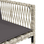 11-tlg. Garten-Essgruppe mit Kissen Hellgrau Poly Rattan