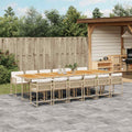 13-tlg. Garten-Essgruppe mit Kissen Beige Poly Rattan