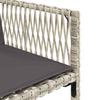 9-tlg. Garten-Essgruppe mit Kissen Hellgrau Poly Rattan