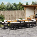 17-tlg. Garten-Essgruppe mit Kissen Schwarz Poly Rattan