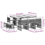 11-tlg. Garten-Essgruppe mit Kissen Braun Poly Rattan