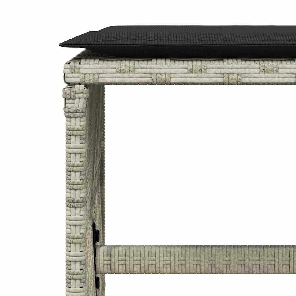 13-tlg. Garten-Essgruppe mit Kissen Hellgrau Poly Rattan