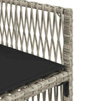 15-tlg. Garten-Essgruppe mit Kissen Hellgrau Poly Rattan