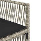 17-tlg. Garten-Essgruppe mit Kissen Hellgrau Poly Rattan