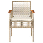4-tlg. Garten-Lounge-Set mit Kissen Beige Poly Rattan