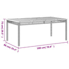 Gartentisch Beige 180x90x75 cm Poly Rattan Akazienholz