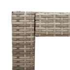 Garten-Beistelltisch mit Holzplatte Grau 60x40x75cm Poly Rattan