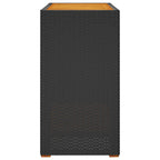 Garten-Beistelltisch mit Holzplatte Schwarz Poly Rattan