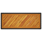Garten-Beistelltisch mit Holzplatte Schwarz Poly Rattan