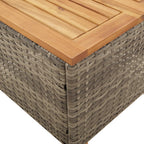 Gartentisch Grau 45x45x37 cm Poly Rattan Akazienholz
