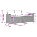 Gartensofa mit Kissen 3-Sitzer Beige Poly Rattan