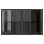 Gartentisch mit Glasplatte Schwarz 110x68x70 cm Poly Rattan