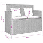 Gartenbank mit Kissen Beige Poly Rattan
