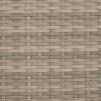 Gartensofa 2-Sitzer Sonnenschirm und Hocker Hellgrau Polyrattan