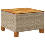 Gartentisch Beige 55x55x36 cm Poly Rattan Akazienholz