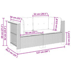 Garten-Ecksofas mit Kissen 2 Stk. Beige Poly Rattan