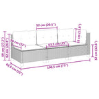 Gartensofa mit Kissen 3-Sitzer Beige Poly Rattan