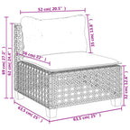 Gartensofa ohne Armlehnen mit Kissen Beige Poly Rattan