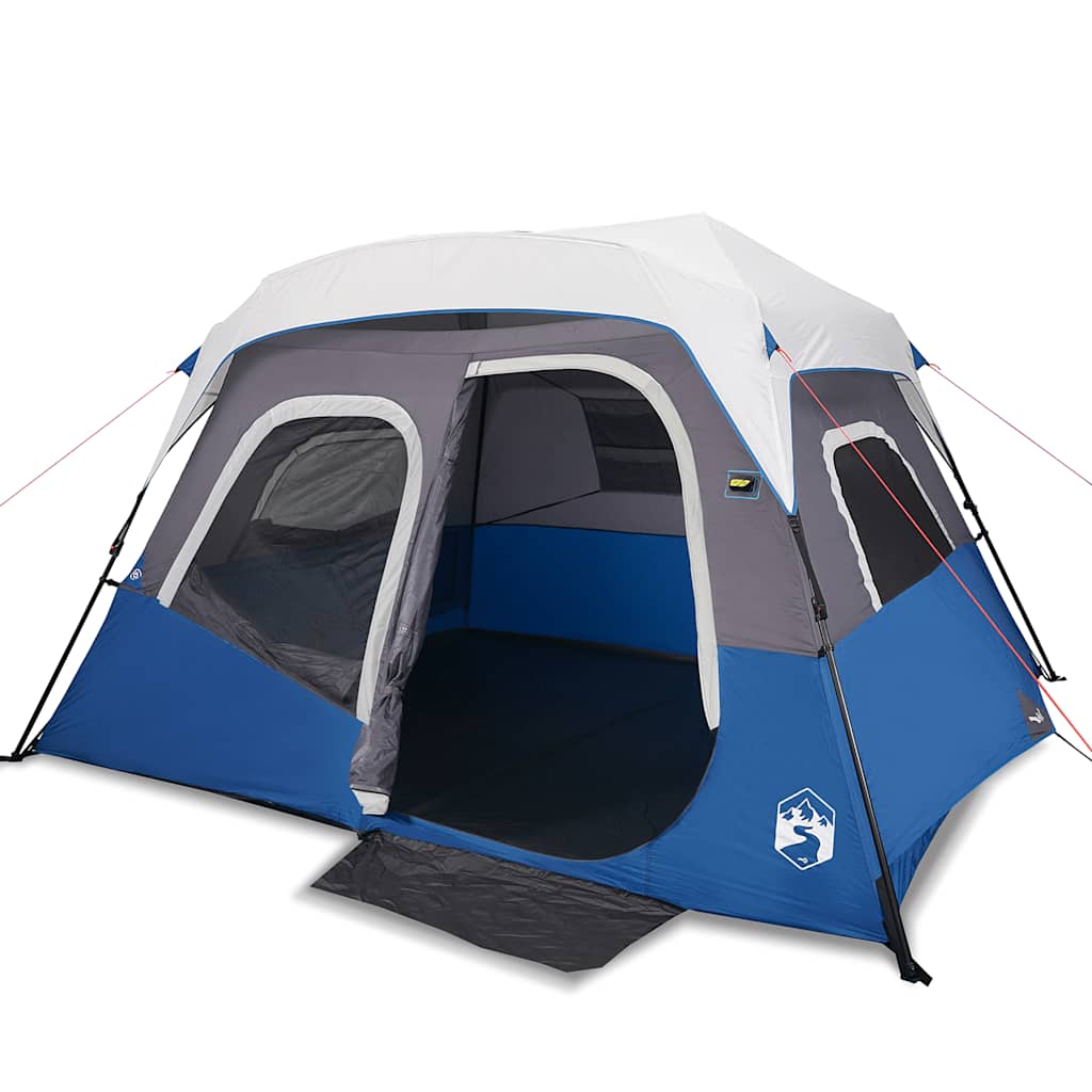 Familienzelt mit LED 6 Personen Hellblau Quick Release