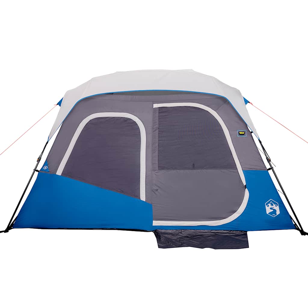 Familienzelt mit LED 6 Personen Hellblau Quick Release