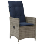 Gartenstühle Verstellbar 2 Stk. mit Kissen Grau Poly Rattan