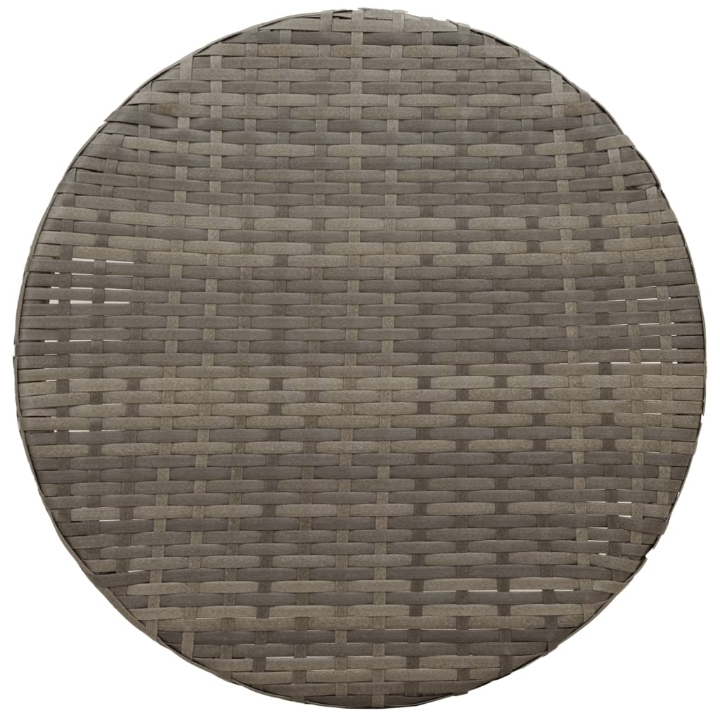 3-teiliges Bistro-Set mit Kissen Grau Poly Rattan