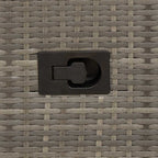 3-teiliges Bistro-Set mit Kissen Grau Poly Rattan